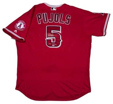 2016 Albert Pujols Game Used, Autographed, & Inscribed Los Angeles Angels Alternate Jersey Worn on 9/24/2016 (MLB Authenticated & Beckett)
